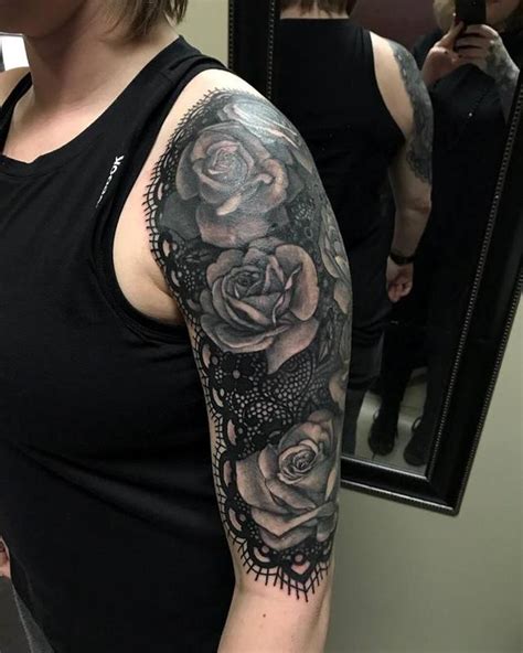 Lace And Rose Half Sleeve By Christina Walker Tattoonow