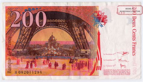 France 200 Francs Banknote 1997 F Vf 200 Francs 30 Eur