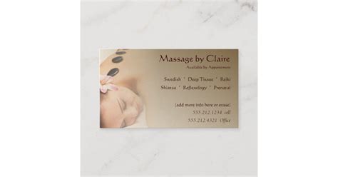 massage therapist business card zazzle