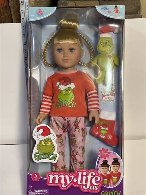 my life as poseable grinch sleepover 18 inch doll blonde hair blue