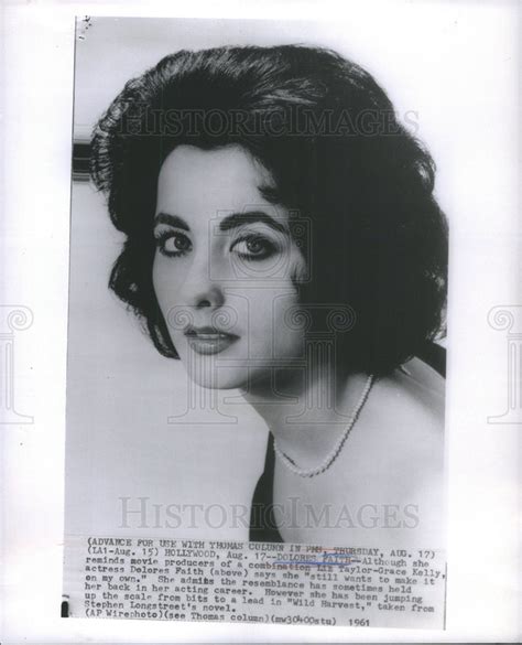 1961 Dolores Faith Movie Actress Historic Images