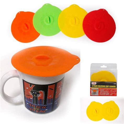 2 Pc Silicone Leakproof Cup Cover Coffee Tea Sealing Mug Wrapping Lid