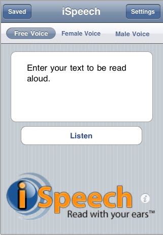 Sign up for downloading and premium features. iSpeech Free Text to Speech Blog: Text to Speech iPhone ...