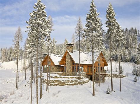Mountain Lodge Winter House Real Estate Luxury Ski