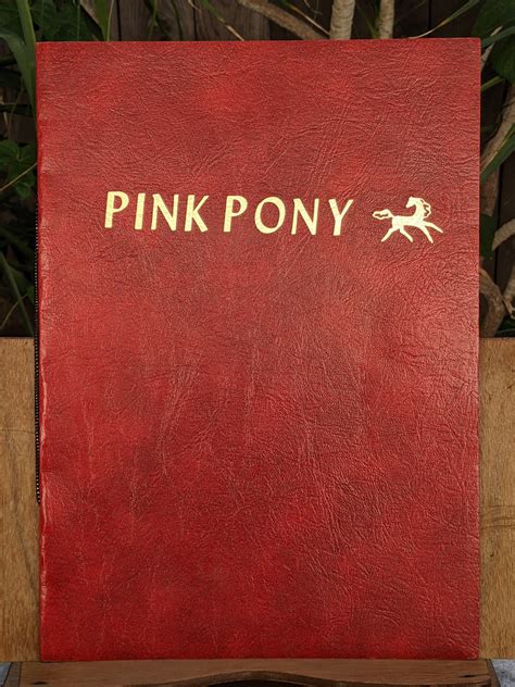 1970s Original Vintage Dinner Menu Pink Pony Restaurant Rockford Illi