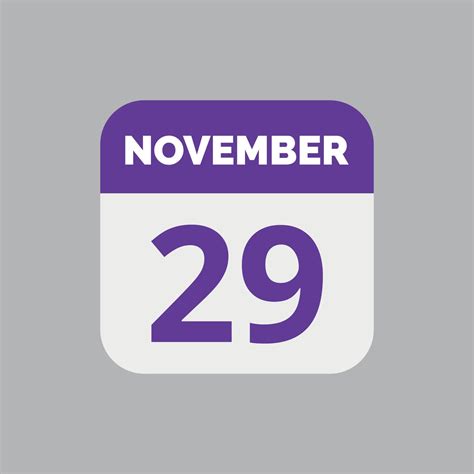 November 29 Calendar Date Icon 23203086 Vector Art At Vecteezy