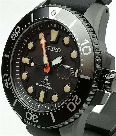 Seiko Prospex Solar Black Series Limited Edition Mens Divers Watch