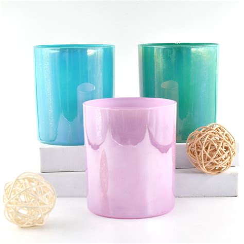 Wholesale Custom Elegant Coloured Electroplated Glass Candle Jar With