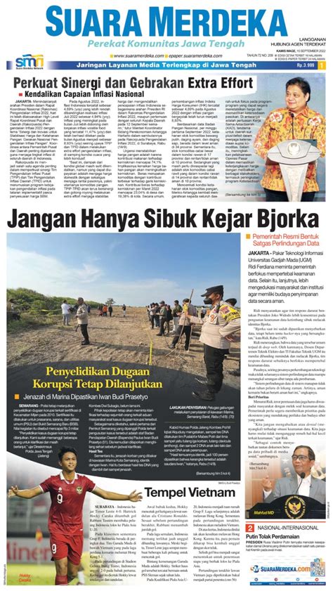 Jual Koran Suara Merdeka September Gramedia Digital Indonesia