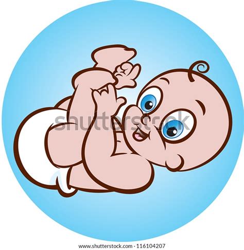 Vector Illustration Cute Lying Down Baby Stock Vector Royalty Free