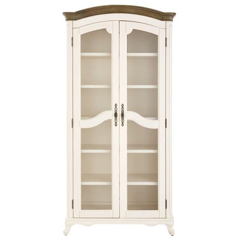 72 In Ivory Wood 6 Shelf Standard Bookcase With Glass Doors 9938900510