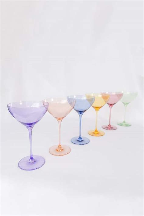 Estelle Colored Glass Martini Glasses Mixed Set Garmentory