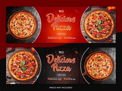 Premium Psd Delicious Pizza Banner Template Set Design