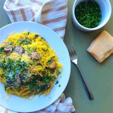 Roasted Spaghetti Squash With Mushrooms And Parmesan Roxanas Kitchen