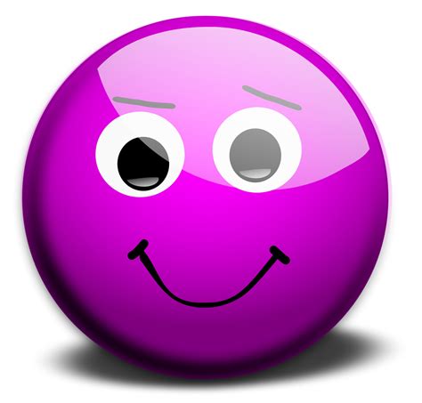 Free Stock Photo Illustration Of A Purple Smiley Face Happy Smiley