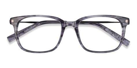 Motion Rectangle Gray Striped Full Rim Eyeglasses Eyebuydirect In 2022 Eyebuydirect