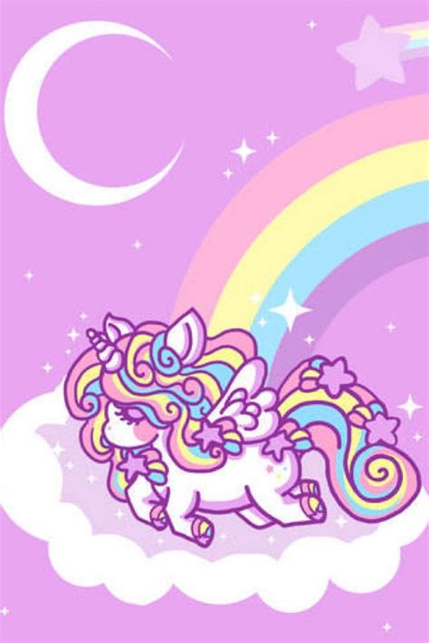 Pink unicorn on a cloud in front of a rainbow | Unicorn ...