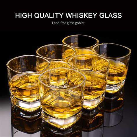 Heavy Base Whiskey Glasses 8 Ounce Set Qappda Rock Glasses Whiskey Shot Glasses For Liqueur