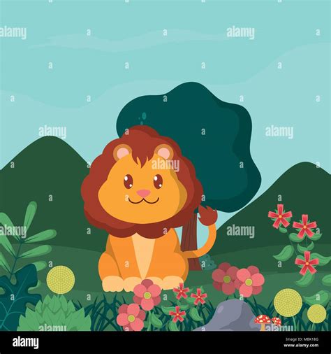 Lion Cute Animals Cartoons Stock Vector Image And Art Alamy