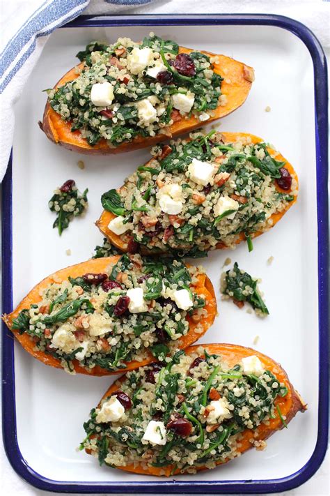 Easiest Way To Prepare Perfect Baked Sweet Potato With Spinach