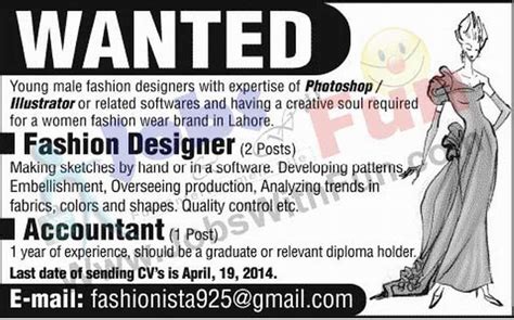 Fashion Designer Jobs Online Reporting To The Director Of Marketing
