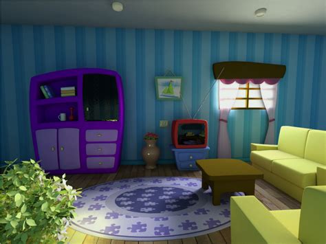 Judy came home and went upstairs to change. Cartoon Scene - Living Room by DiogoEspindola on DeviantArt