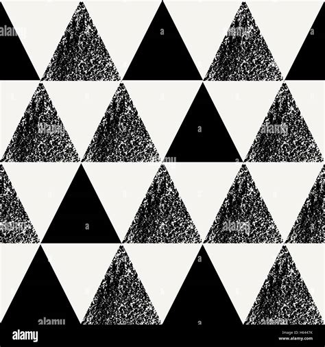 Seamless Repeating Pattern With Triangle Shapes In Black On Cream