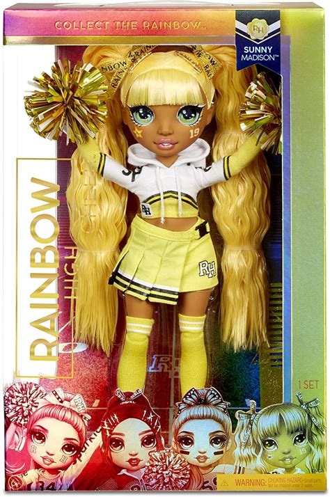 Rainbow High Cheer Sunny Madison Yellow Fashion Doll With Pom Poms