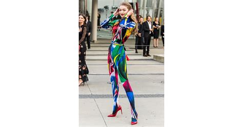 gigi hadid s versace jumpsuit at the cfda awards 2018 popsugar fashion photo 8