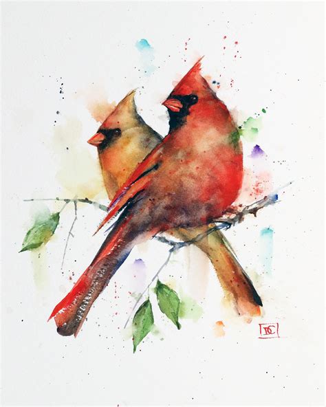 Cardinal Songbird Watercolor Bird Print By Dean Crouser Etsy Bird