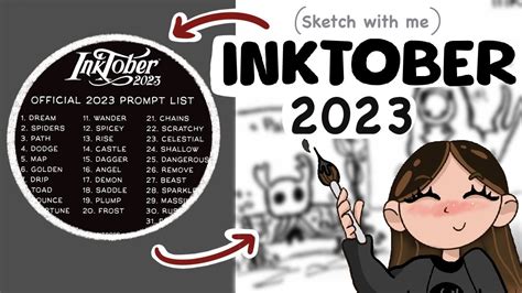 Inktober Sketch Ideas With Me Official List Youtube