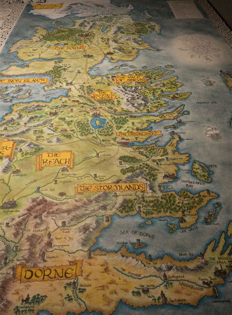 Hand Drawn Westeros Map Update Westeros Map Game Of Thrones Map How