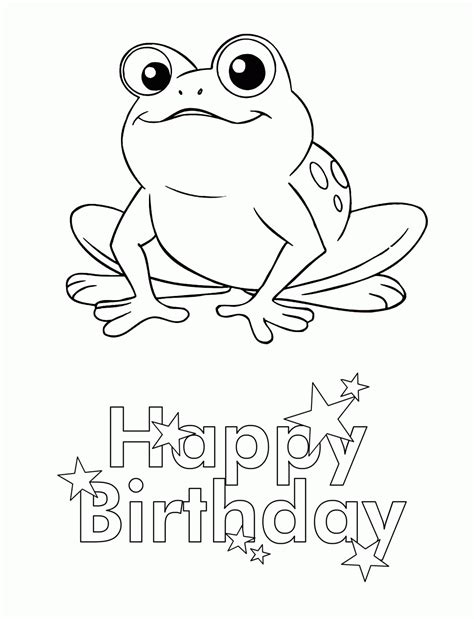 Free Happy Birthday Coloring Pages With Frogs Download Free Happy