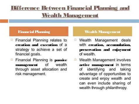 Difference Between Financial Planning And Wealth Management