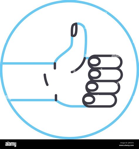 Thumb Up Hand Line Icon Outline Symbol Vector Illustration Concept