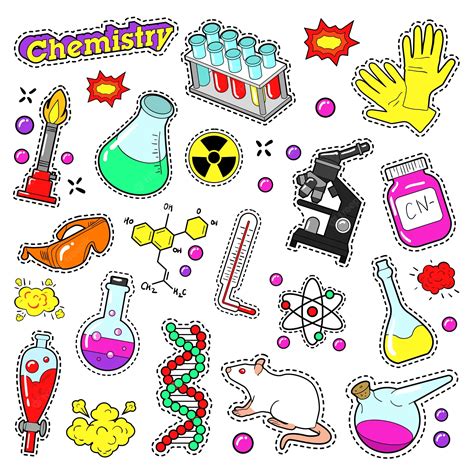Elementos Decorativos De Química Para álbumes De Recortes Pegatinas