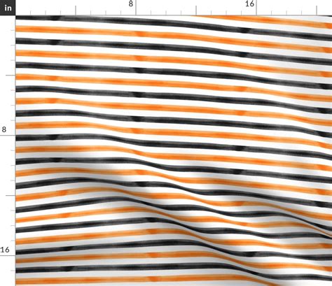 Watercolor Stripes Orange And Black Fabric Spoonflower