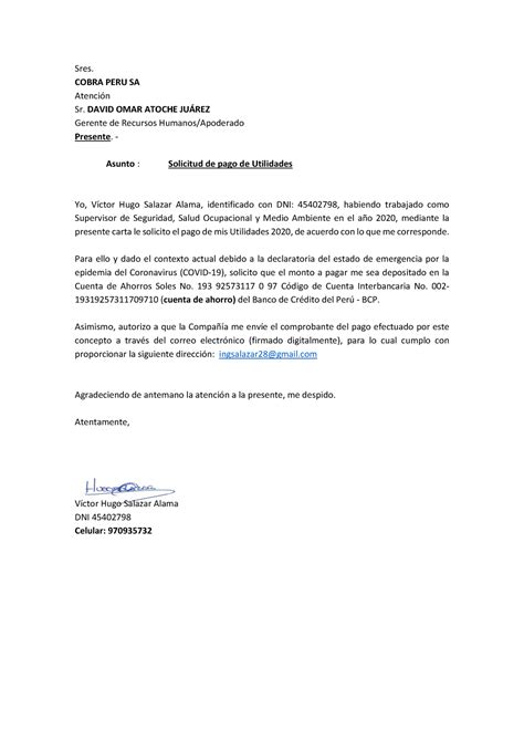 Solicitud De Pago De Utilidades Gobierno Y Personalidad Riset