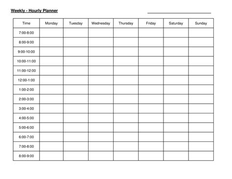 Hourly Daily Planner Template
