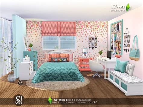 Sims 4 Ccs The Best Bedroom Jules By Simcredible Sims 4 Bedroom