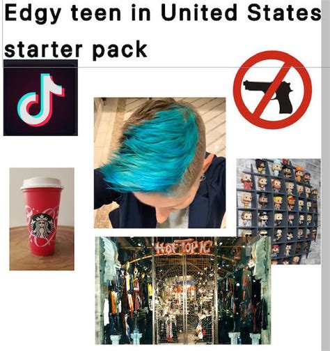 The Edgy Teen In Usa Starterpack Rstarterpacks Starter Packs
