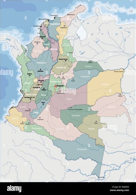 Map Of Colombia Banque D Images Vectorielles Alamy