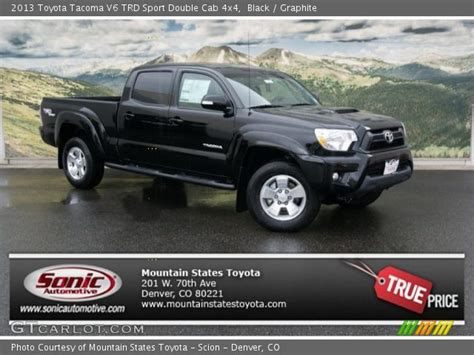 Truck is a 2013 trd sport complete with a/c, cc, pw, pd, pm, heated seats, bluetooth/hands free stereo system, leather interior etc. Black - 2013 Toyota Tacoma V6 TRD Sport Double Cab 4x4 - Graphite Interior | GTCarLot.com ...