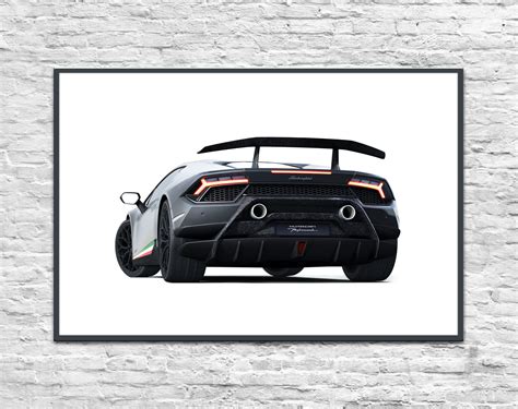 Lamborghini Huracan Perfomante Digital Poster T For Man Car Etsy Uk