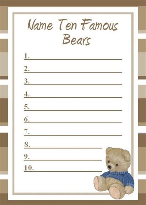 Bear Baby Showers Baby Shower Games And Shower Games On Pinterest