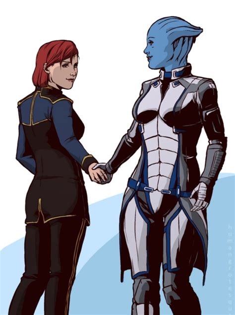 Shepard And Liara Female Shepard Mass Effect Art Mass Effect 3