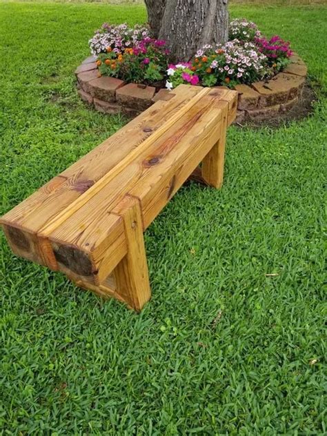 6x6 4 Foot Bench 4x4 Legs Etsy Garden Bench Diy Diy Garden