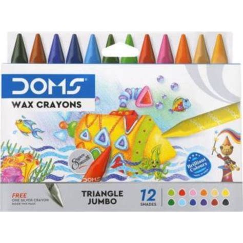 Doms Wax Jumbo Wax Crayons 12 Shades