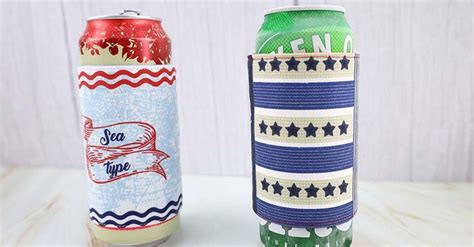 Diy Fabric Can Koozie Diy Fabric Koozies Fabric