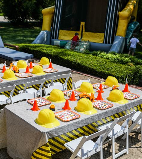 Construction Birthday Party Table Setup Birthday Party Tables Construction Theme Party
